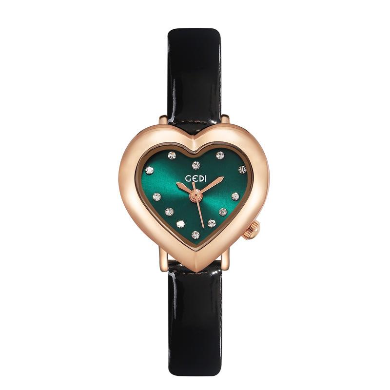 Creative Women Fashion Love Shape Student Niche Heart Belt Quartz Waterproof Watch