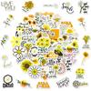 50 Small Size 4cm Text Stickers Sunflowers Water Cup Trolley Box Motivational Text Stickers