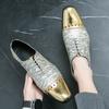 Fashion 2024 Casual Leather Shoes Men Superstar Brogues Formal Leather Shoes Oxford Gold Shoes Lace-up Hombres Silver Large Size 47