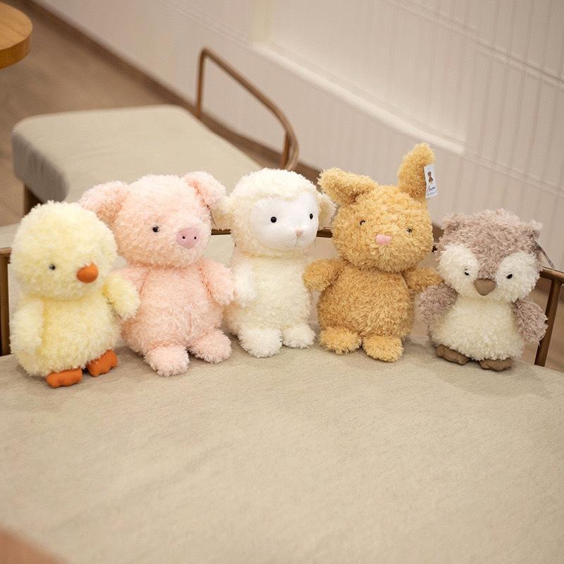 Writing A Notebook Unisex Kids Cute Simulated Animal Chicken Owl Pig Sheep Curly Doll Children's Doll Plush Toy
