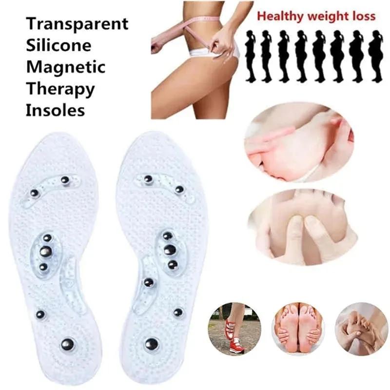 Acupressure On Foot Shoes Insole Magnet Massage Silicone Insoles for Medical Men Increase Time Women Lose Weight Shoe Sole