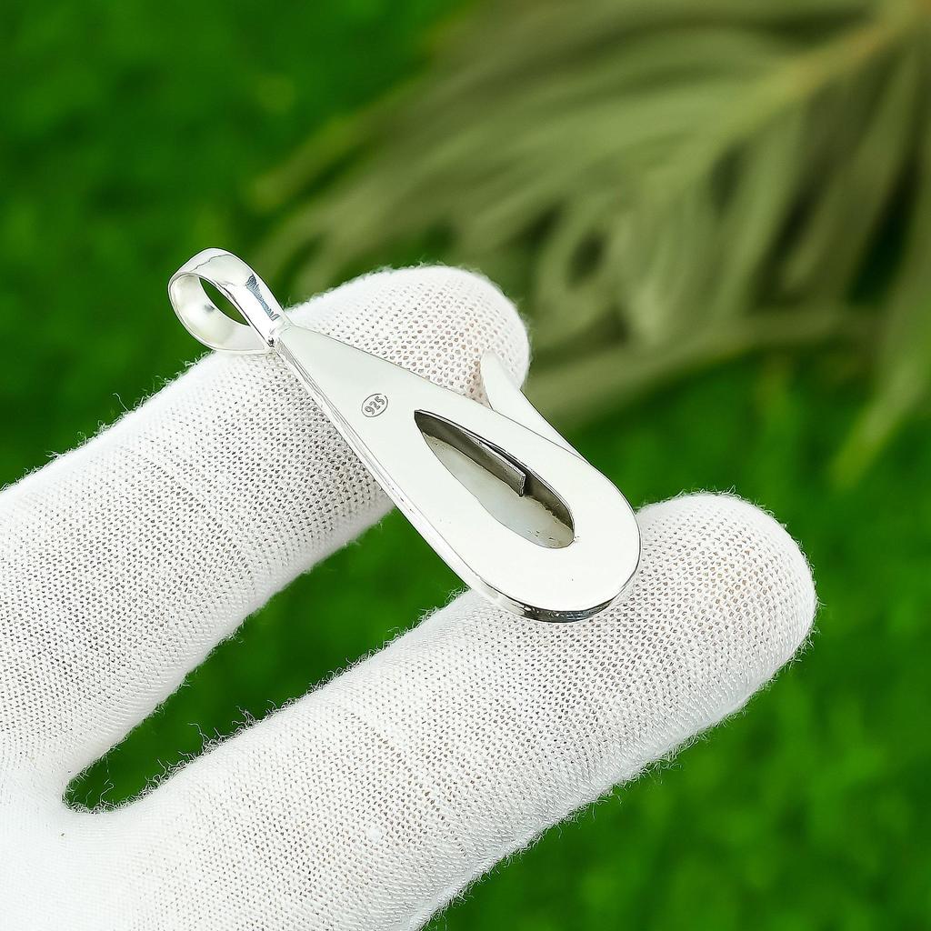 Rainbow Moonstone Gemstone Sterling Silver Engagement Wedding Pendant Jewelry