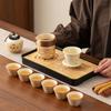 Portable tea set, go out carrying bag, one person drinking alone, travel express cup camping, single person outdoor tea making accompanying pot