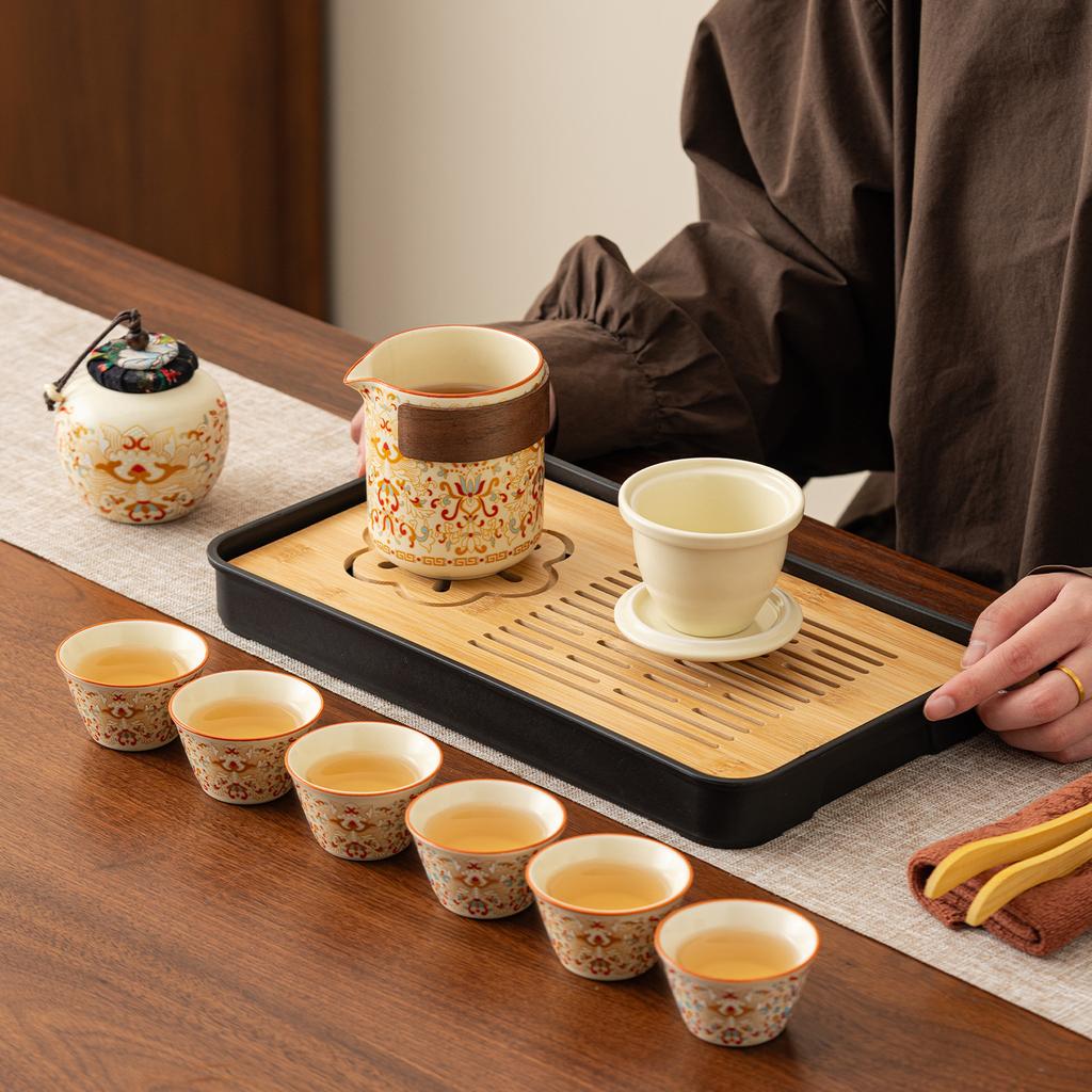 Portable tea set, go out carrying bag, one person drinking alone, travel express cup camping, single person outdoor tea making accompanying pot