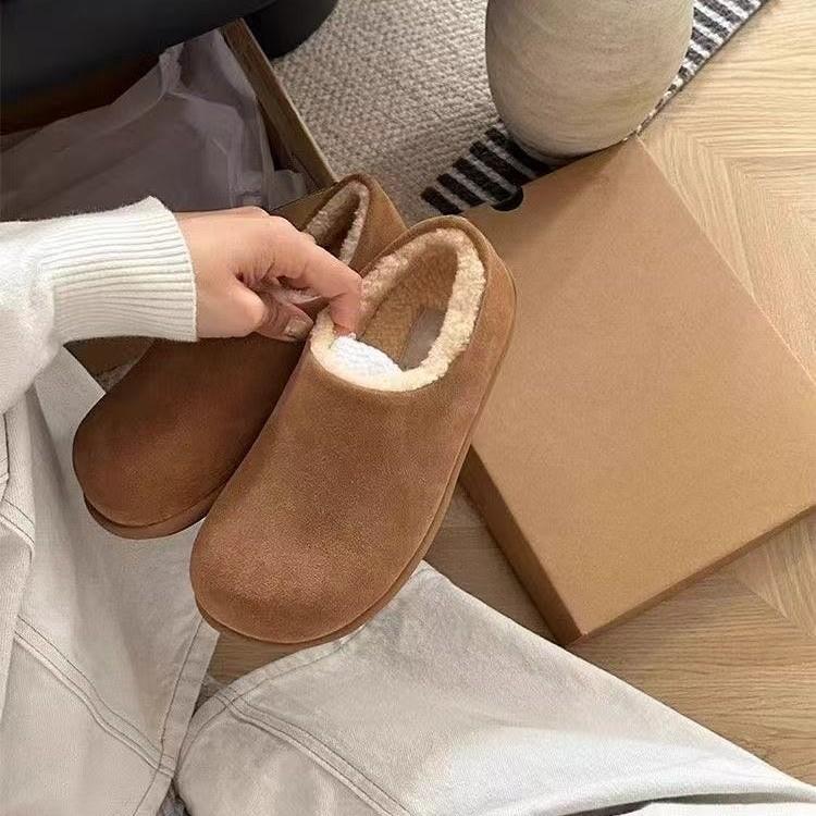 Kleine Kartoffeln Ferse All-inclusive Samt Warmer Hals Ken Schuhe Tragen Dicksohlige Flauschige Schuhe Baumwollschuhe im Herbst und Winter