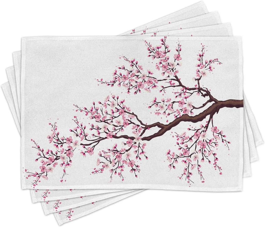 30x45CM Vintage Rose Place Mats Red Floral Dinning Room Afternoon Tea Washable Fabric Placemats for Dining Table