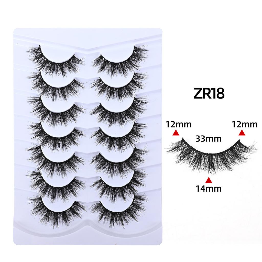 7 Pairs of Thick Fried Hair Models, Natural Curled Eyelashes, European and American Exaggerated False Eyelashes 2026