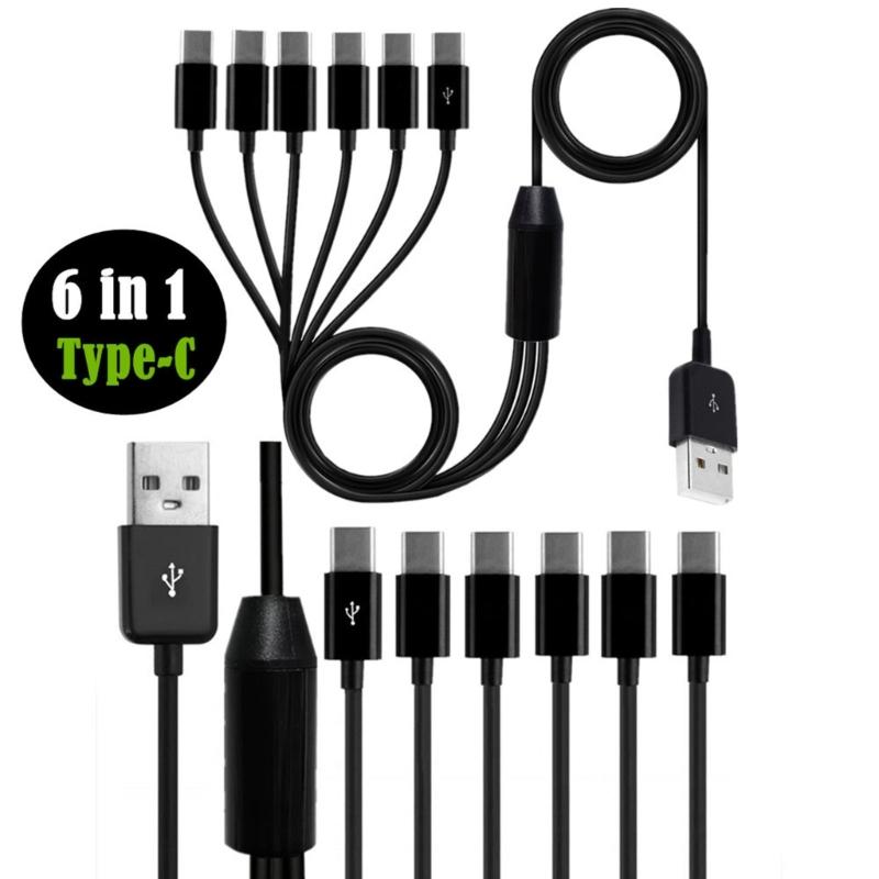 USB 2.0 Type A Male To 6 Micro USB/Type C Male Splitter Y Data Sync Charge Connector Adapter Cable 0.5m/1.5m