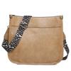 Leopard print leather women's bag generation wide shoulder strap design single shoulder messenger bag niche commuter mailman bag