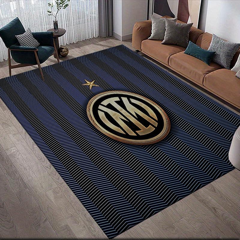 Football Club Internazionale Milano Flannel Pattern Square Carpet,Area Rug,Carpet Rug for Living Room Bedroom Sofa Playroom Decor,Non-slip Floor Mat