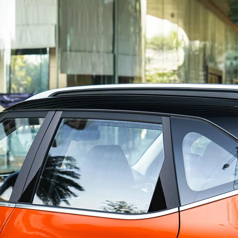 6pcs/set Car Window Decoration Gloss Black Door Frame Center Pillar Sticker For KIA Seltos 2020-2023