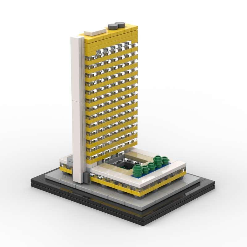 MOC Small Particle Splicing Block Mini Building Tall Building Model Children's Puzzle Education Simple DIY Toy Gift