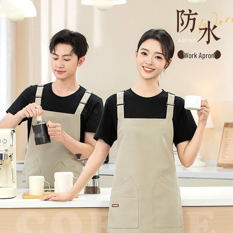 Buckle Strap Waterproof Canvas Apron for Waitstaff - Free Logo Printing