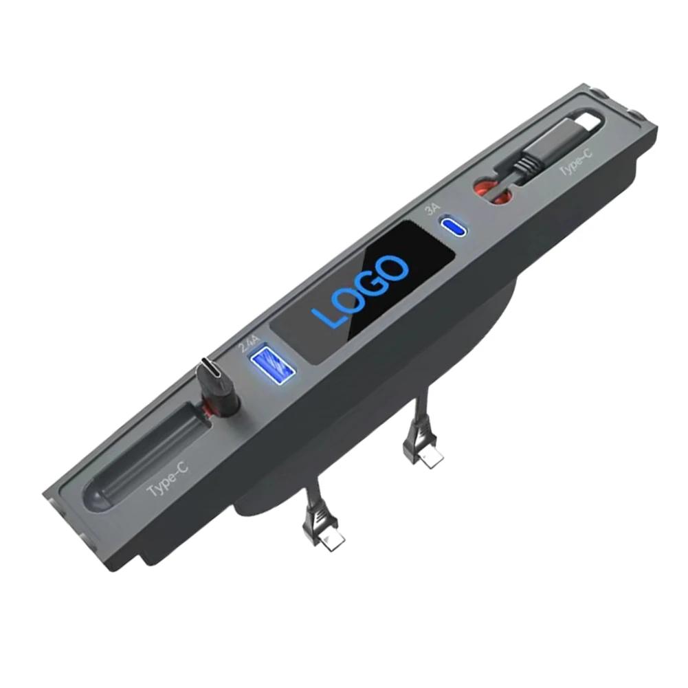 Shunt Hub Extension Dual USB Docking Station 27W PD USB Centre Console Adapter Digital Display Plug and Play for Tesla Model 3 Y