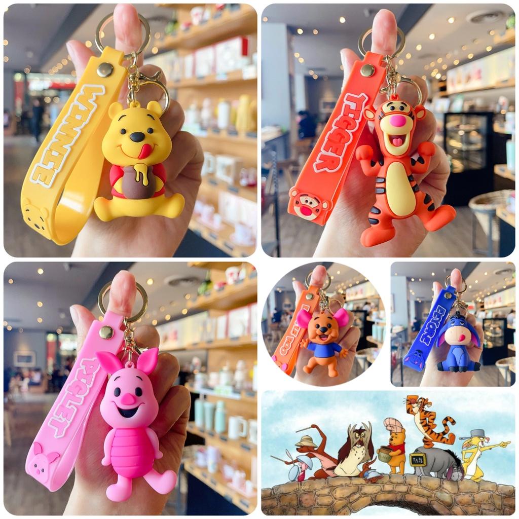Cute Pvc Winnie The Pooh Keychain Cartoon Tiger Keyring Gift