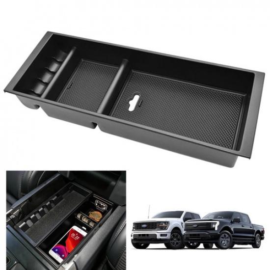 For -24 2025 Ford F150 Pickup Center Console Organizer Armrest Storage Box