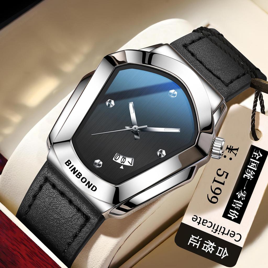 Binbang Herren Armbanduhr mit großem Zifferblatt, Motorradkonzept, Mode