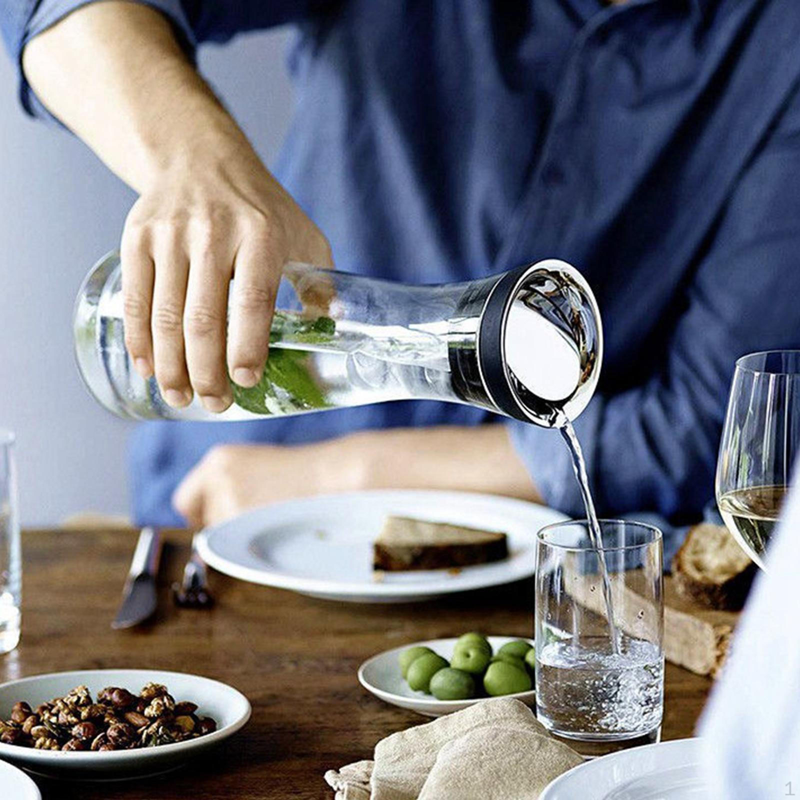 Beverage Pitcher Cold and Water Carafe Juice Milk Glass Bottle 1200ml