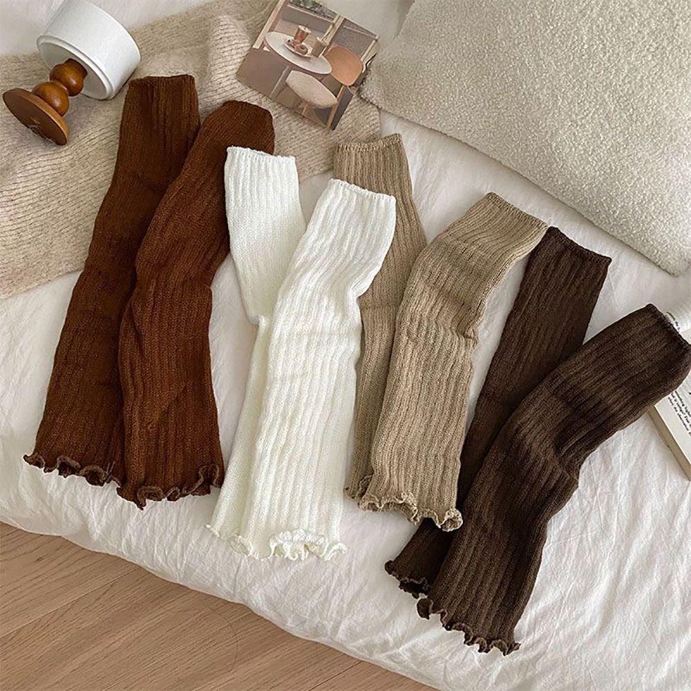 Cute Sweet Leg Warmers Knitting Long Stockings Fashion Boot Warmers  Autumn Winter