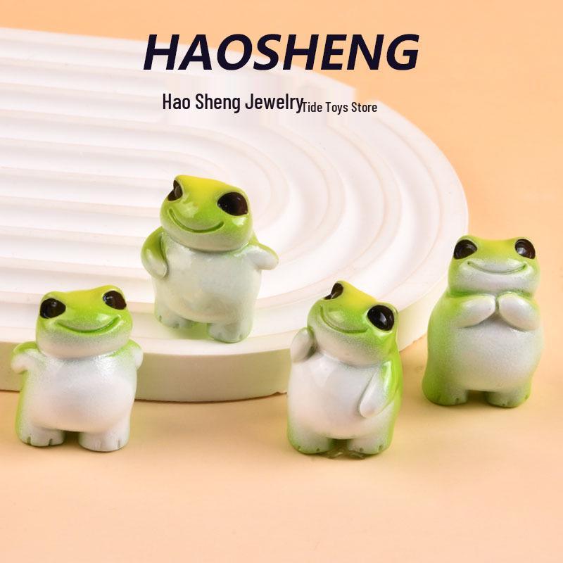  Ornement de grenouille en résine créative: Décor de paysage mignon pour bureau ou voiture