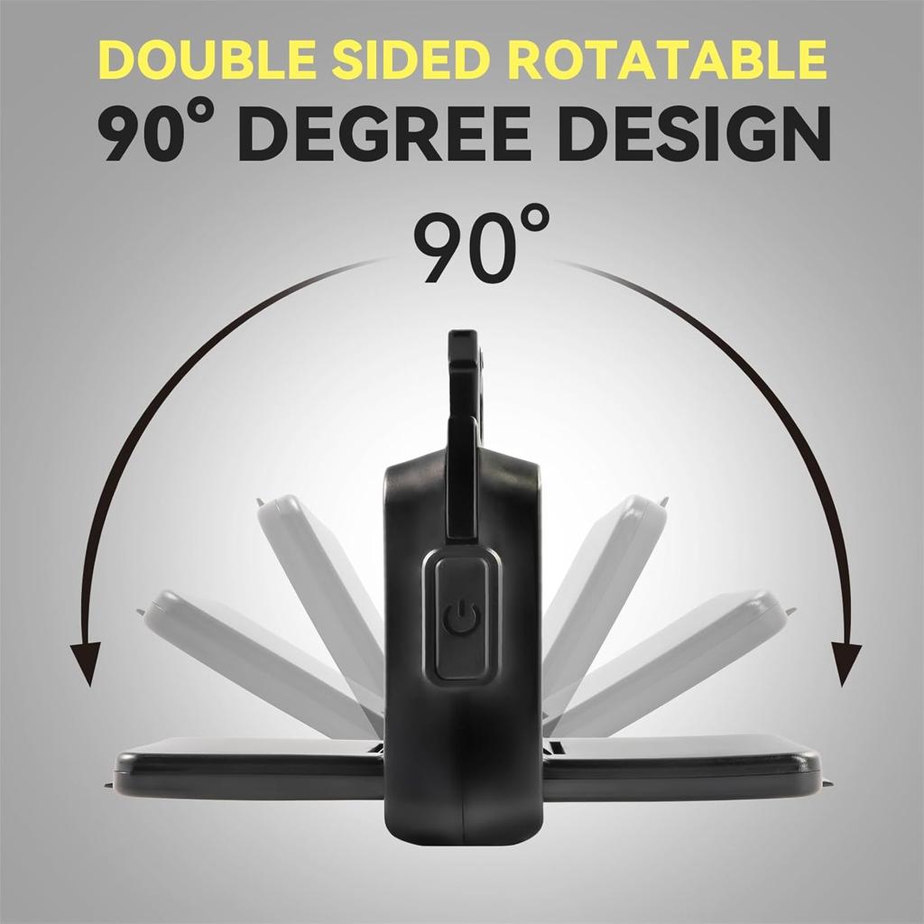 Double Sided COB Flashlight USB Rechargeable Keychain Light Torch Work Light Multifunctional 90° Rotation Camping Repair Lantern