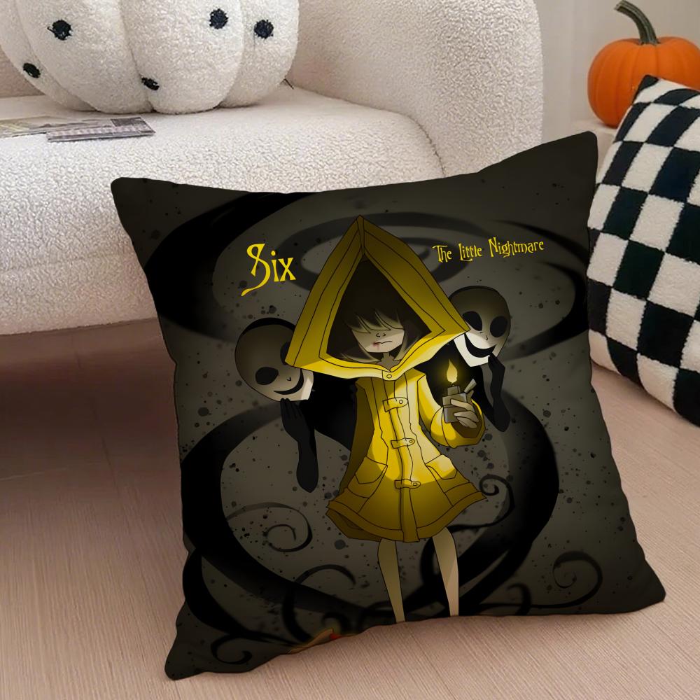 Thriller GAME LLittle Nightmares Cushion Cover Throw Pillow Cover Hidden Button Durable Polyester Chair Cushion
