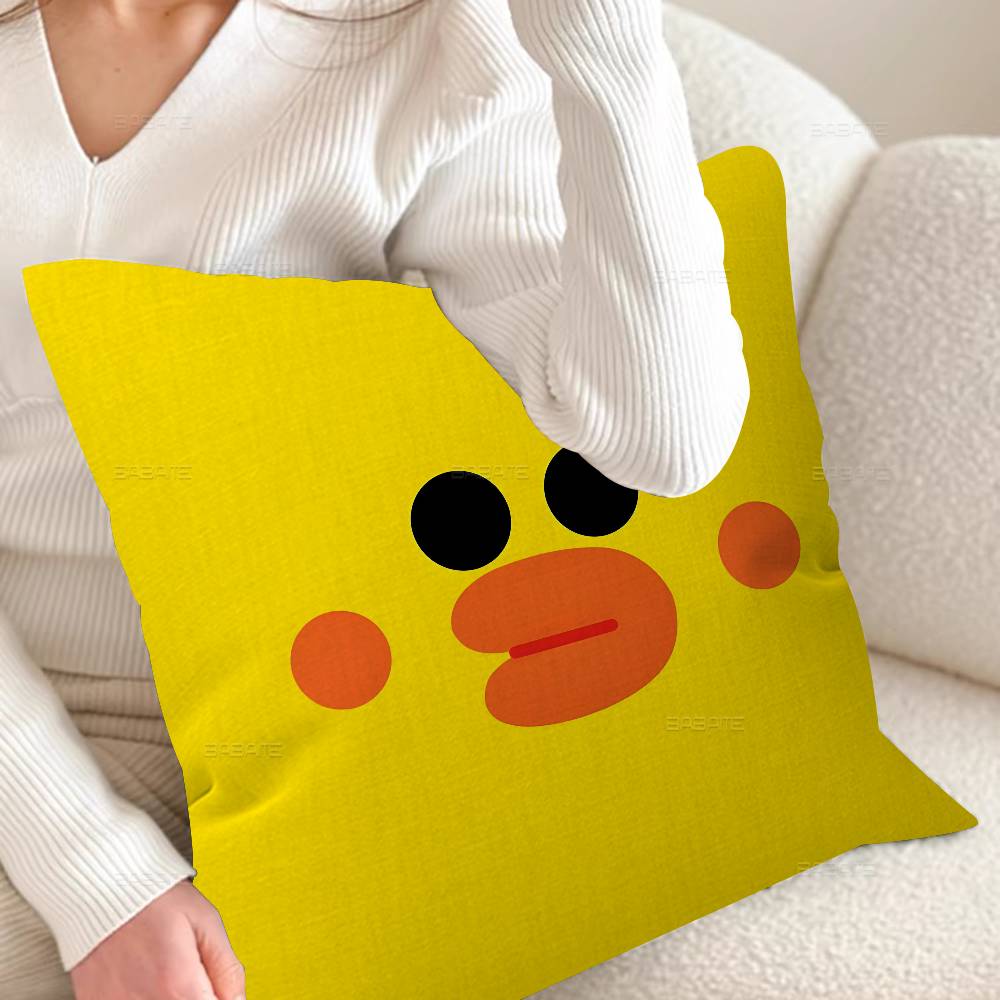 Cute Cartoon Art Duck Pillow Gift Home Office Decoration Bedroom Sofa Car Cushion Cover Case 45X45