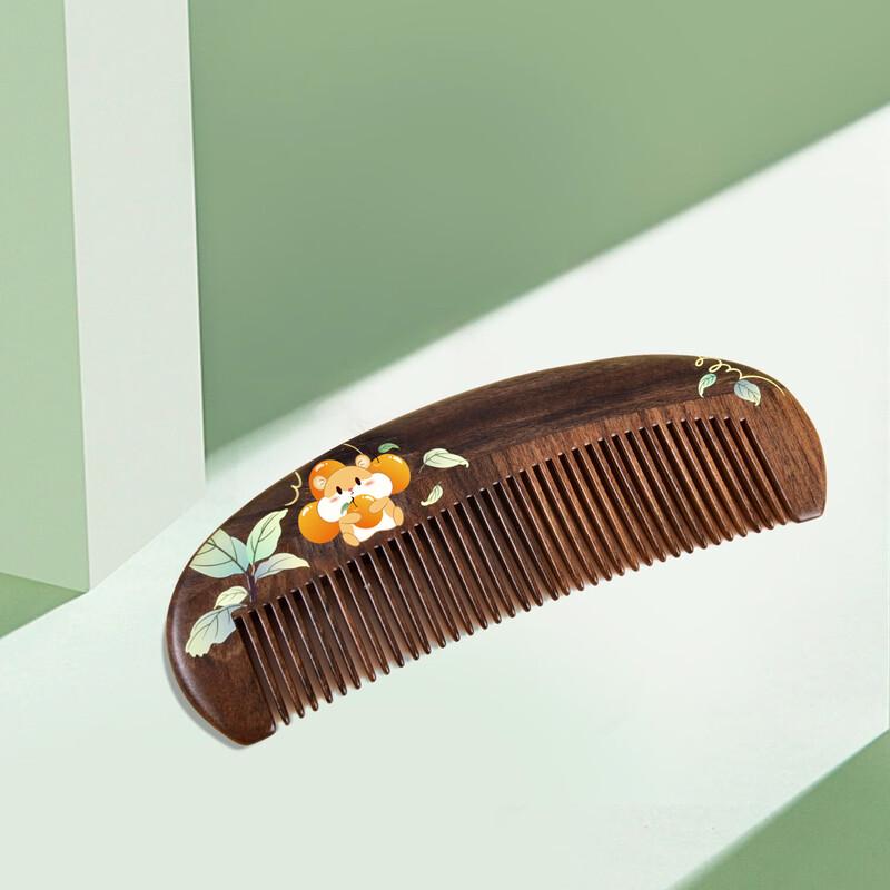 Коричневый Mujiang  Апельсин Желаний  Портативная Деревянная Расческа Подарочный Набор