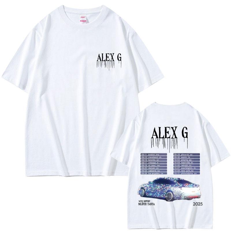 Singer Alex G Tour 2025 T-shirt Summer Men Women Cotton Casual Crewneck T Shirts Male Fashion Oversized Short Sleeve T-shirts