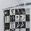 Modern Black White Music Notes Shower Curtain Abstract Design Decor For Bathroom Perfect Gift Idea (Customizable Sizes)