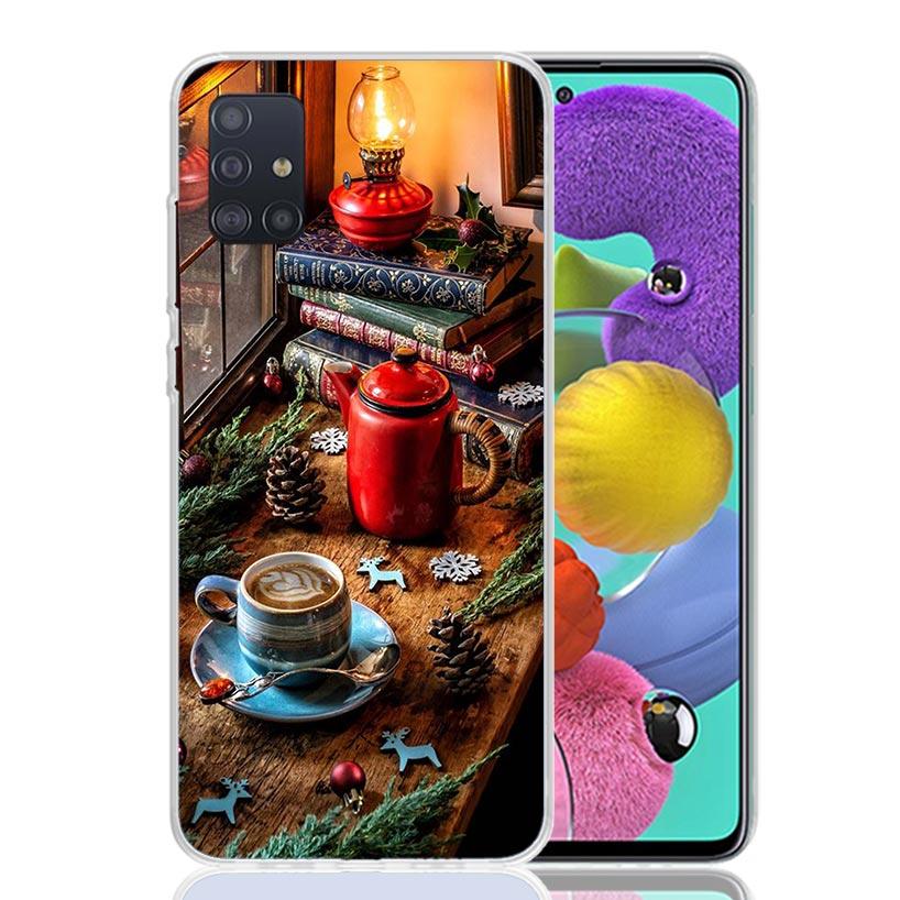 Winter Coffee Christmas Phone Case For Samsung Galaxy A52 A32 A22 A12 A02S A50S A30S A51 A31 AA71 Note 20 Ultra 10 S10 Plus Gala