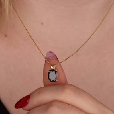 Blaue Saphir-Labor-Edelstein-Halskette, 925er Sterlingsilber, handgefertigter Schmuck, Hochzeit, Verlobungsgeschenk, Designer-Halskette