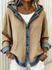 3D Digital Print Women's Hooded Cardigan Sweater - European Size, Autumn/Winter 2026 Collection