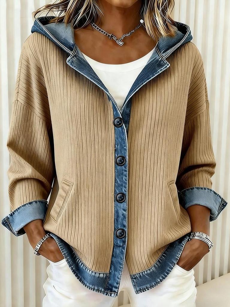 3D Digital Print Women's Hooded Cardigan Sweater - European Size, Autumn/Winter 2026 Collection