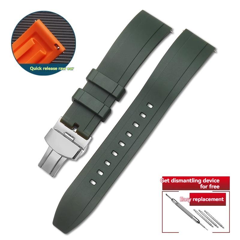 Quality FKM rubber watch strap 18mm 20mm 22mm 24mm quick release strap for Rolex Omega Cas
