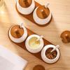 Moisture-Proof Ceramics Seasoning Jars with Spoon Condiment Jar Spice Containers  Kitchen