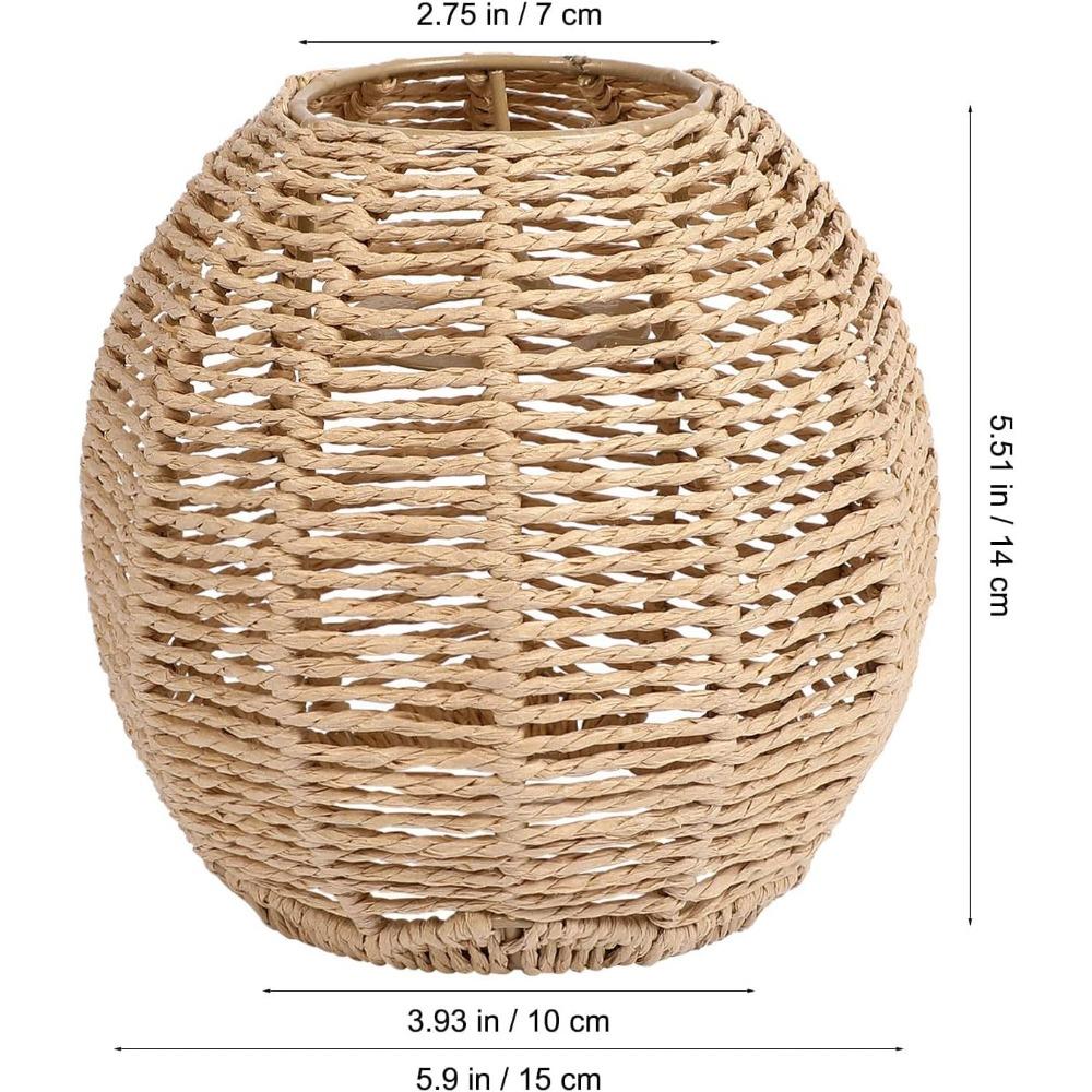 

JOYINLED Modern Decor Stylish Chandeliers Woven Paper Rope Pendant Lamp Hanging for Living Room Bedroom RestaurantDia.15CM No bulb