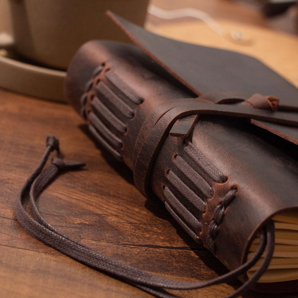 Vintage Diary Notebook Agenda With Genuine Leather Cover Notepad Men Note Book For School Stationery Or Traveler Sketchbook Gift Quality