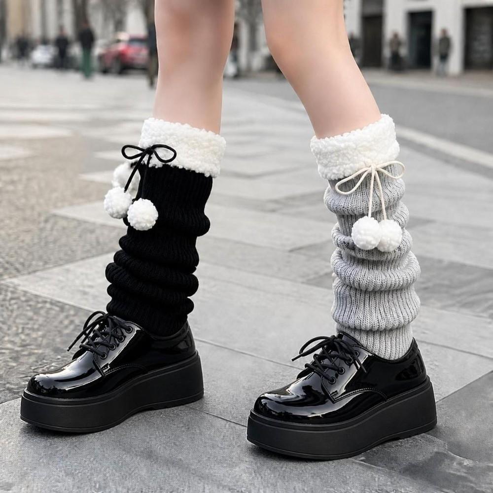 Gothic Slouchy Leg Socks Harajuku Fuzzy Cuff Leg Covers Lolita Leg Accessories For Women Girls
