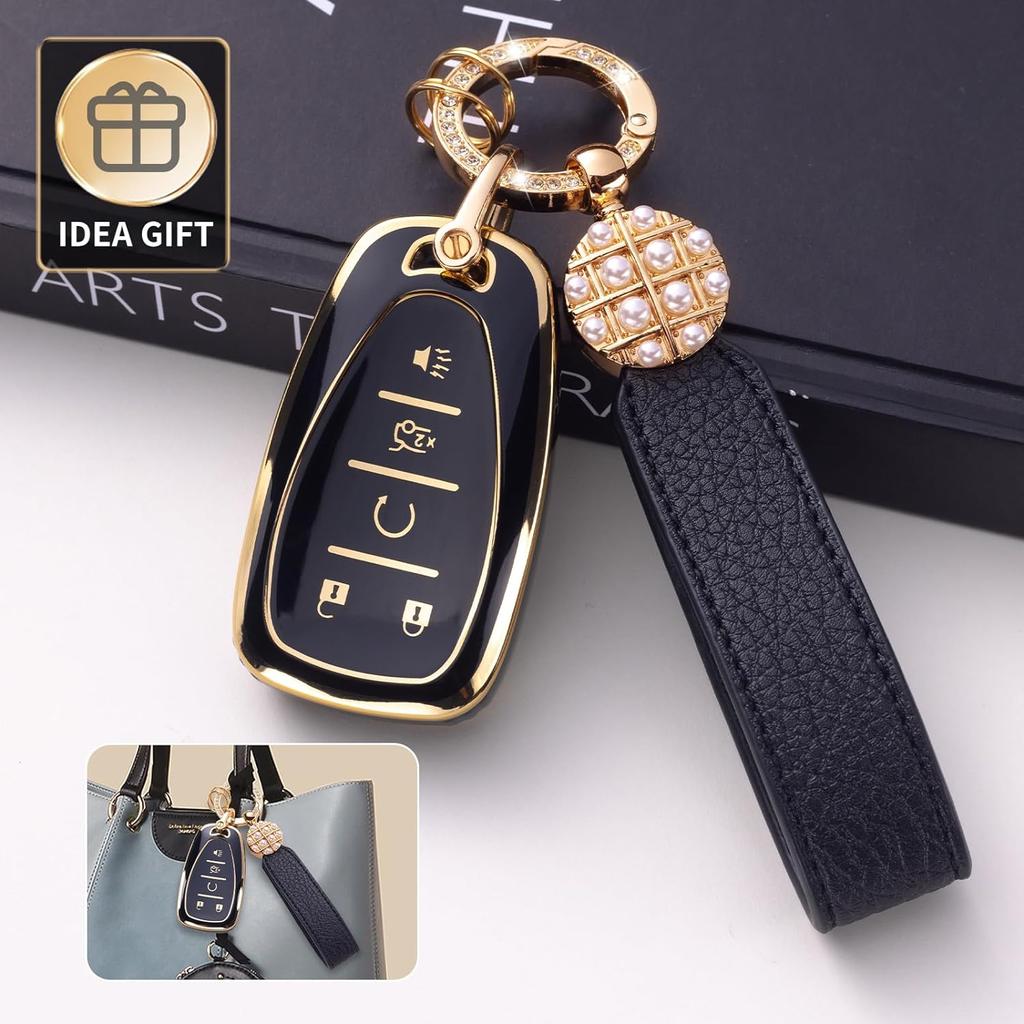 Geeignet für Toyota Schlüsselanhängerhülle, mit Lederband, Schlüsselschutz für Toyota Camry RAV4 Highlander Avalon C-HR Prius Corolla GT86 Smartschlüssel