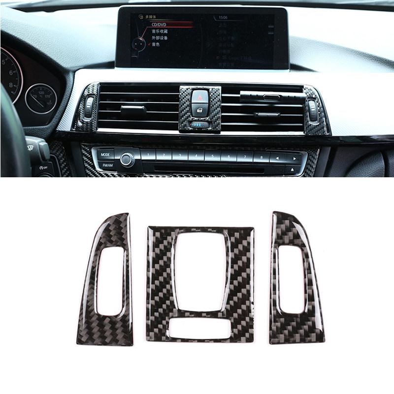 Real Carbon Fiber For BMW 3 4 Series F30 F32 2013-2018 Car Interior Center / Side Air Conditioning Air Outlet Vent Trim Cover