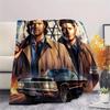 1PC Dean Winchester Print Flannel Blanket, High Quality All Seasons, Home Decor, Warmth and Comfort, Perfect for Christmas Gifts