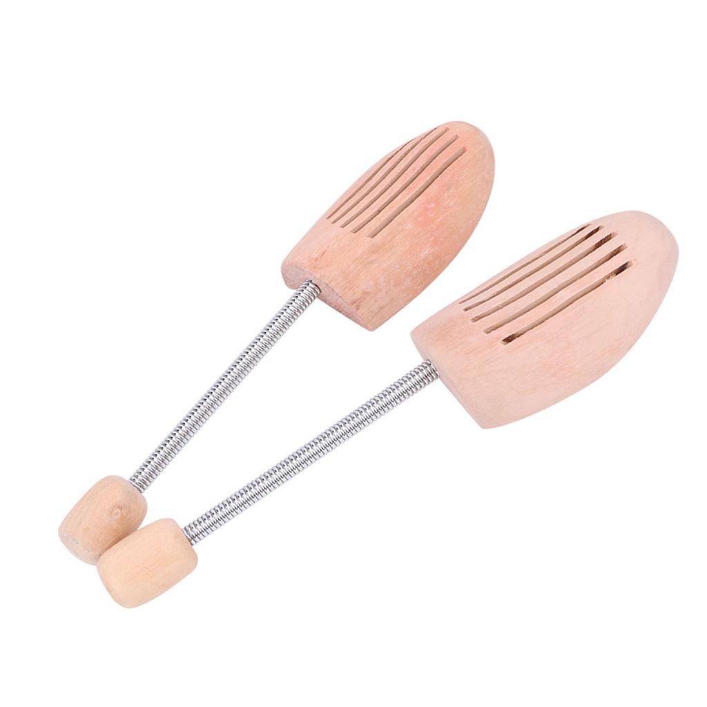 2Pcs Wood Anti Deformation Anti Wrinkle Women Men Shoe Tree   with Spring Column(35 36)