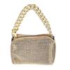 Women Messenger Bag Golden Rhinestones Handbag Thick Chain Messenger Bag Fashionable Trendy Handbag