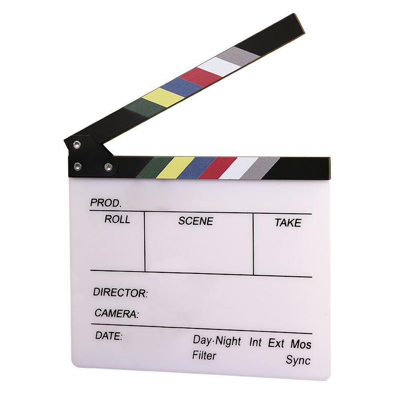 Professional Black and White Acrylic Movie Clapboard Ornament