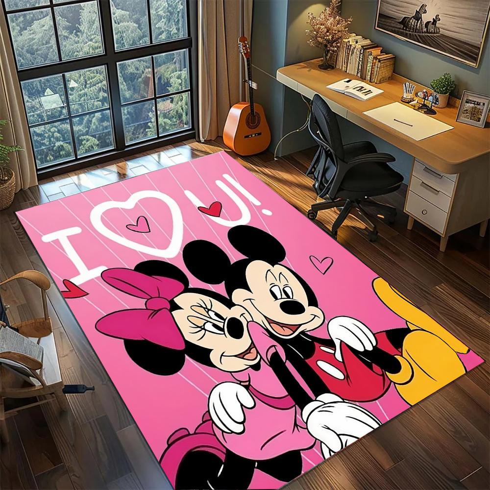 Mickey and Minnie: The Classic Couple Rug Carpet Large Area Rug Non Slip Washable Floor Mat Gamer Room Bedroom Home Decor