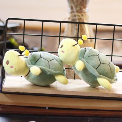 Bonito Pequeno Pingente de Tartaruga Brinquedo de Pelúcia Desenho Animado Abelha Mochila Pendurado Decoração Chaveiro Tartaruga Mel