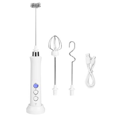 Batător de ouă electric portabil USB Spuma de lapte Mixer de cafea Ustensile de bucătărie Alb