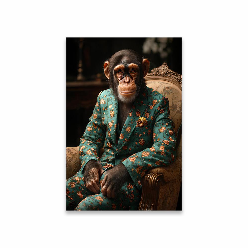 Dunkel Bunt Cool Schimpansen Poster Dekor Tier Rauchen Kunst Gotische Drucke Bär Leinwandbild Modern Schlafzimmer Büro Dekor