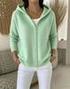 2026 Autumn/Winter European & American Women's Loose Knit Hooded Solid Cardigan